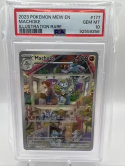 2023 POKEMON MEW EN-151 ILLUSTRATION RARE #177 MACHOKE PSA 10 - Image 1