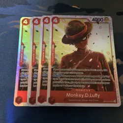 4x (Playset) Monkey D. Luffy OP12-015 SR Legacy of the Master - ONE PIECE NM - Image 1