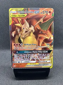 Charizard & Braixen GX Tag Team 22/236 Pokemon SM Cosmic Eclipse Holo LP - Image 1