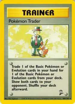 Pokemon Trader - 106/130 Base Set 2 - WOTC Unlimited - Pokemon TCG - 2000 - Image 1