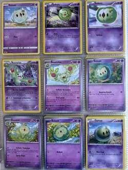 Pokemon Card Species Set Lot - 9x Unique Cards / Solosis Family 4 - Image 1