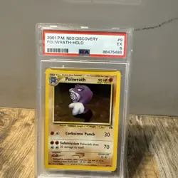 Poliwrath Holo #9 2001 Pokemon Neo Discovery Card PSA 5 Excellent - Image 1