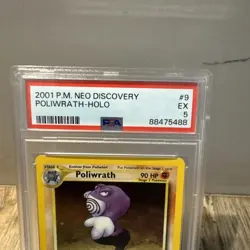 Poliwrath Holo #9 2001 Pokemon Neo Discovery Card PSA 5 Excellent - Image 2