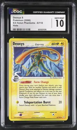 CGC 10 GEM MINT Deoxys 2006 EX Holon Phantoms 6/110 Holo Pokemon Card - Image 1