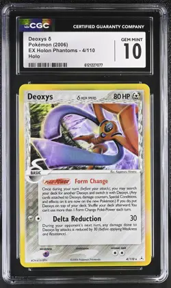 CGC 10 GEM MINT Deoxys 2006 EX Holon Phantoms 4/110 Holo Pokemon Card - Image 1