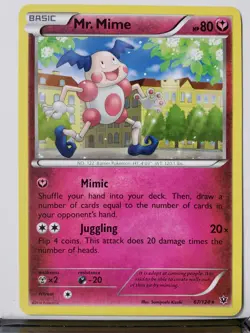 Mr. Mime 67/124 LP - Rare XY Fates Collide Pokemon Card - Sumiyoshi Kizuki Art - Image 1