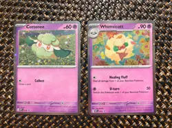 Pokemon TCG Cottonee 018 & Whimsicott 019 Cosmos Holo Promos Mega Evolution (NM) - Image 1