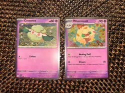 Pokemon TCG Cottonee 018 & Whimsicott 019 Cosmos Holo Promos Mega Evolution (NM) - Image 2