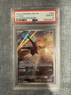 Pokemon Latios 203/191 Sv08: Surging Sparks Illustration Rare Holo PSA 10 - Image 1