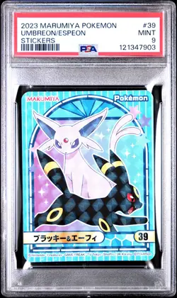 2023 MARUMIYA POKEMON STICKERS #39 ESPEON/UMBREON PSA 9 - Image 1