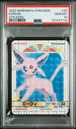 2023 MARUMIYA POKEMON STICKERS #33 ESPEON PSA 10 - Image 1