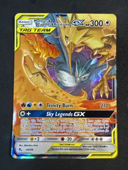 Moltres & Zapdos & Articuno GX 44/68 Hidden Fates Sun & Moon Tag team Pokemon - Image 1