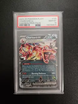 Charizard ex 125/108 Prize Pack Series Play! Pokemon Stamp PSA 10 - Image 1