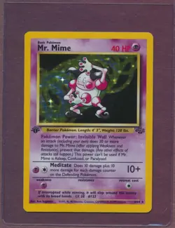 1999 Pokemon Jungle 1st Edition Mr. Mime #6/64 Holo NM+ CENTERED - Image 1