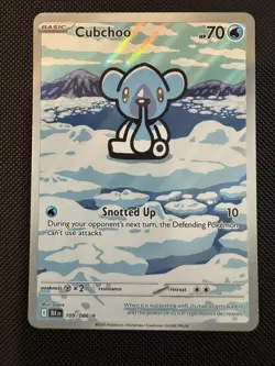 Cubchoo Illustration Rare 109/086 Black Bolt 2025 Pokemon TCG SV IR NM - Image 1