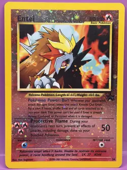 Entei 34 Black Star Promo Pokemon Card - Damaged, Nice Swirl - Image 1