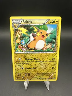 2014 Pokemon TCG XY Furious Fist Raichu Reverse Holo Card #28/111 - Image 1