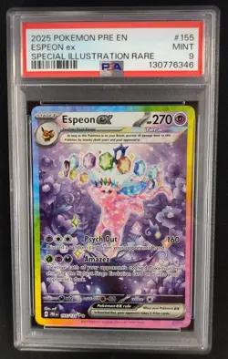 PSA 9 MINT Espeon ex 155/131 Special Illustration Rare PRE Pokemon Graded Card - Image 1