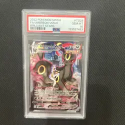 2022 POKEMON SWORD & SHIELD BRILLIANT STARS #TG23 FULL ART/UMBREON VMAX PSA 10 - Image 1