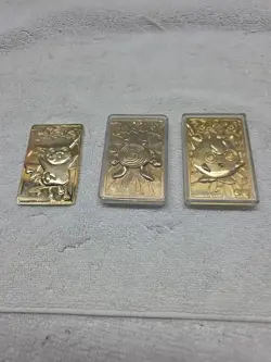 Pokemon! 1999 Promotional 23K Gold Plated Tradong Cards From BK Lot Of 3 - Image 1