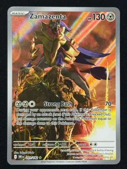 Pokemon TCG Zamazenta Full Art Illustration Rare Card 201/182 Destined Rivals NM - Image 1