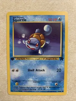 Pokemon TCG Squirtle 68/82 1st Edition Team Rocket Non-Holo 1999-2000 - Image 1