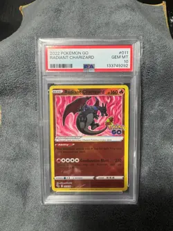 Radiant Charizard 011/078 Holo Rare Pokemon 2022 GO PSA 10 GEM MT - Image 1