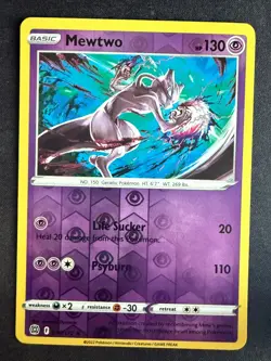 MEWTWO 056/172 BRS BRILLIANT STARS REVERSE HOLO POKEMON CARD TCG LP 2022 - Image 2