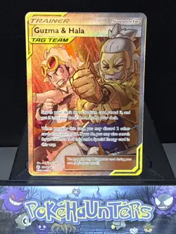 Pokemon Card Guzma & Hala 229/236 Full Art Trainer Cosmic Eclipse Near Mint - Image 1