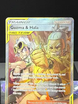 Pokemon Card Guzma & Hala 229/236 Full Art Trainer Cosmic Eclipse Near Mint - Image 2