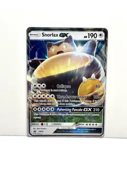 Pokemon TCG Snorlax GX Sun and Moon Black Star Promo Card SM05 LP - Image 1