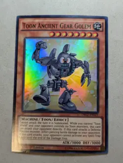 Yugioh Toon Ancient Gear Golem DRL2-EN022 Super Rare 1st Edition LP - Image 1