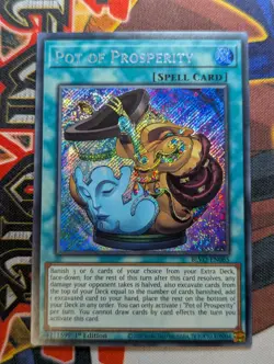 YuGiOh Pot of Prosperity Secret Rare 1st Edition BLVO-EN065 - VLP - Image 1
