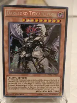 Yugioh Darklord Tezcatlipoca DESO-EN031 Secret Rare 1st Ed - Image 1
