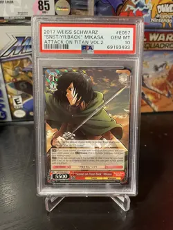 2017 Weiss Schwarz Attack On Titan Sunset On Your Back, Mikasa PSA 10 - Image 1