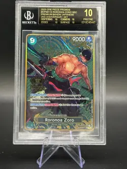 2025 ONE PIECE JAPANESE 2ND ANNIVERSARY OP06-118 RORONOA ZORO BGS 10 BLACK LABEL - Image 1