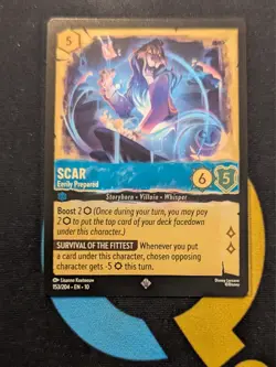 153/204 Scar - Eerily Prepared Super Rare Disney Lorcana Set 10 - Image 1