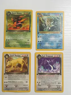 1st Edition Pokemon Vintage Card Lot of 4 Cards - Team Rocket/Fossil MP - Image 1