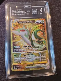 Pokemon TCG Serperior VSTAR Silver Tempest Secret Rare Card 210/195 TAG 9 - Image 1