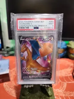 Pokemon Card Charizard v SWSH050 Champion's Path ETB Promo PSA 9 - Image 1