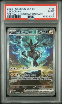 2025 POKEMON BLK EN-BLACK BOLT SPECIAL ILLUSTRATION RARE #166 ZEKROM EX PSA 9 - Image 1