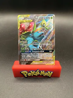 Pokemon TCG Celebi & Venusaur GX SM167 Promo Tag Team Holo Card NM Condition - Image 1