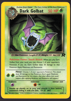 Dark Golbat 24/82 Team Rocket Pokemon TCG Card WOTC 2000 NM - Image 1