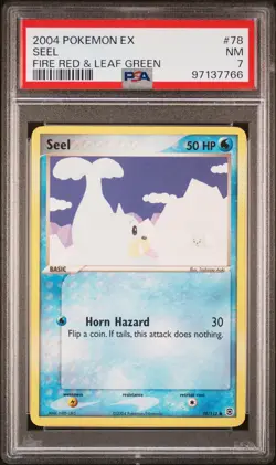 2004 POKEMON EX FIRE RED & LEAF GREEN #78 SEEL PSA 7 - Image 1