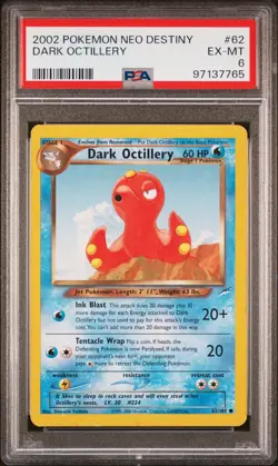 2002 POKEMON NEO DESTINY #62 DARK OCTILLERY PSA 6 - Image 1