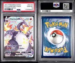 PSA 10 Gem Mint Pokemon Shining Fates Charizard VMAX #SV107 w/graded Guard - Image 5