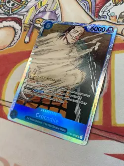 One piece Crocodile ST03-003 SR Super Pre Release Pre-Errata NM Super Rare Blue - Image 2