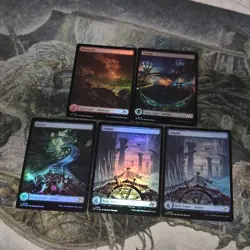 MTG Aetherdrift • Full Art Foil Lands Lot ◇ 5 - Image 1