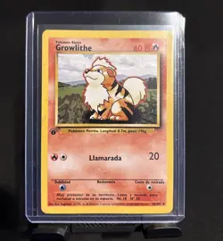[SPANISH] 1st Edition Growlithe 28/102 Base Set Pokemon Vintage US SELLER NM - Image 1