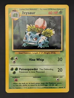 Pokemon 1999 Ivysaur Base Set Card #30/102 Uncommon Near Mint Condition - Image 1